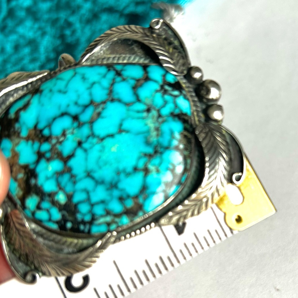 BEAUTIFUL “ONE OF A KIND” 2” KINGMAN Turquoise Silver Artisan STATEMENT Bracelet - Picture 7 of 16
